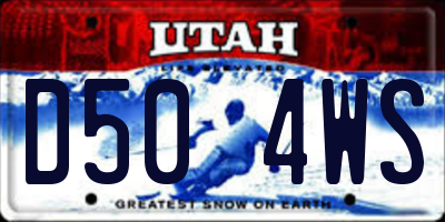 UT license plate D504WS