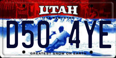 UT license plate D504YE
