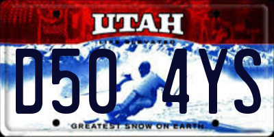 UT license plate D504YS