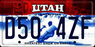 UT license plate D504ZF
