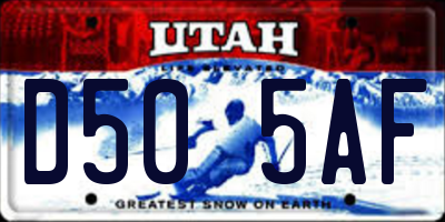 UT license plate D505AF