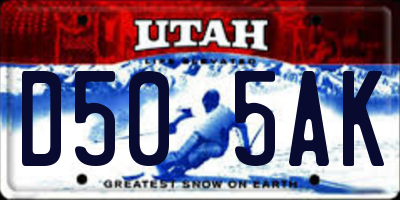 UT license plate D505AK