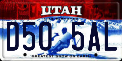 UT license plate D505AL