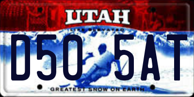 UT license plate D505AT