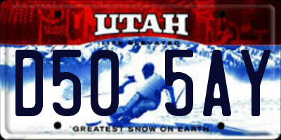 UT license plate D505AY