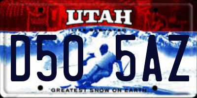 UT license plate D505AZ