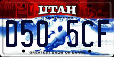 UT license plate D505CF