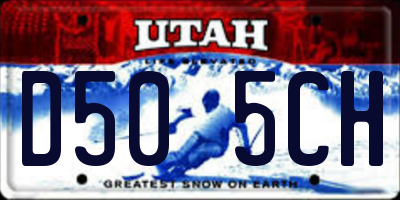 UT license plate D505CH