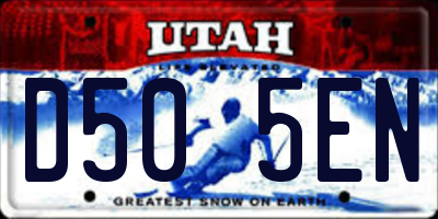 UT license plate D505EN