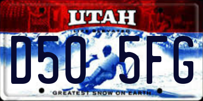 UT license plate D505FG