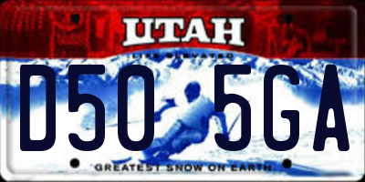 UT license plate D505GA