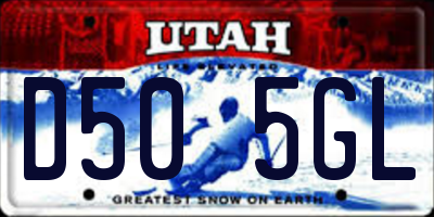 UT license plate D505GL