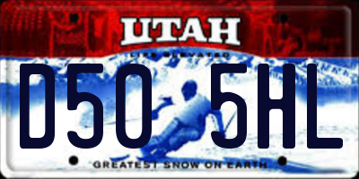 UT license plate D505HL