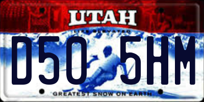 UT license plate D505HM