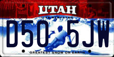 UT license plate D505JW