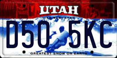 UT license plate D505KC