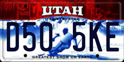 UT license plate D505KE