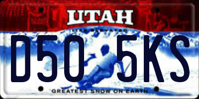 UT license plate D505KS