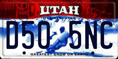 UT license plate D505NC