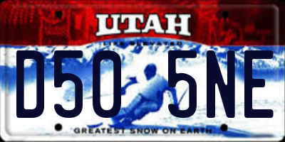 UT license plate D505NE