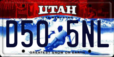 UT license plate D505NL
