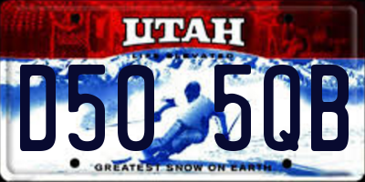 UT license plate D505QB