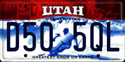 UT license plate D505QL