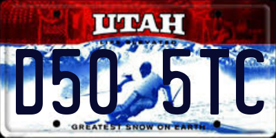 UT license plate D505TC