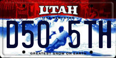 UT license plate D505TH
