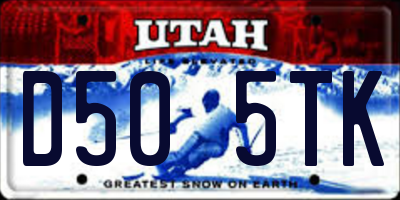 UT license plate D505TK