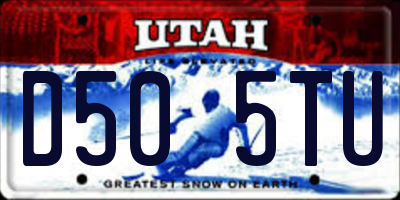 UT license plate D505TU