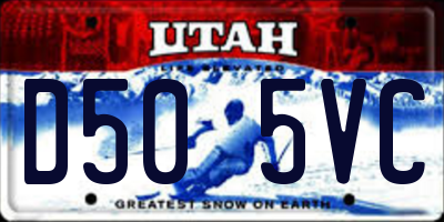 UT license plate D505VC