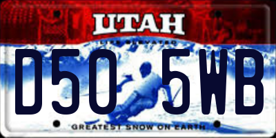 UT license plate D505WB