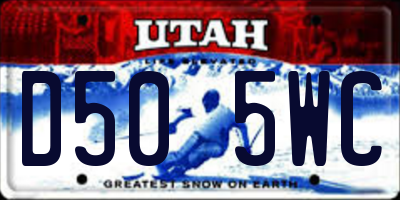 UT license plate D505WC
