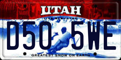 UT license plate D505WE