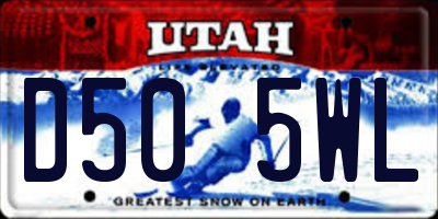UT license plate D505WL