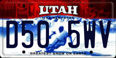 UT license plate D505WV