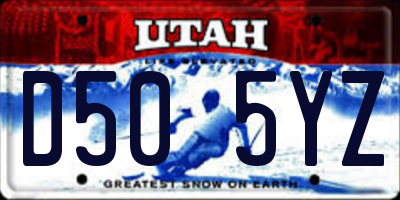 UT license plate D505YZ