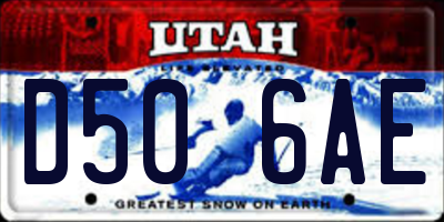 UT license plate D506AE