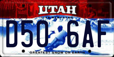UT license plate D506AF