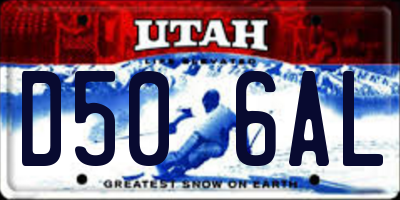 UT license plate D506AL