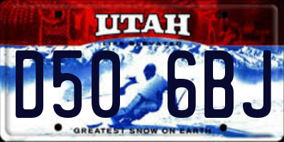 UT license plate D506BJ