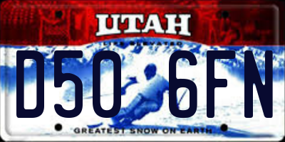 UT license plate D506FN