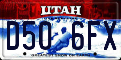 UT license plate D506FX