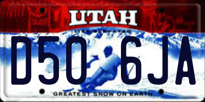 UT license plate D506JA