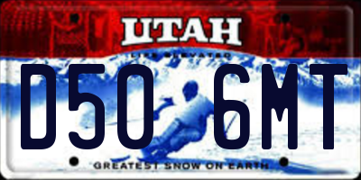 UT license plate D506MT