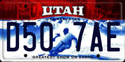 UT license plate D507AE