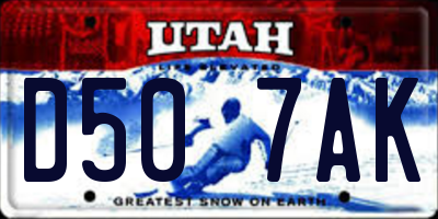 UT license plate D507AK