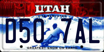 UT license plate D507AL