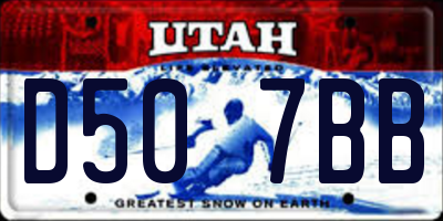 UT license plate D507BB